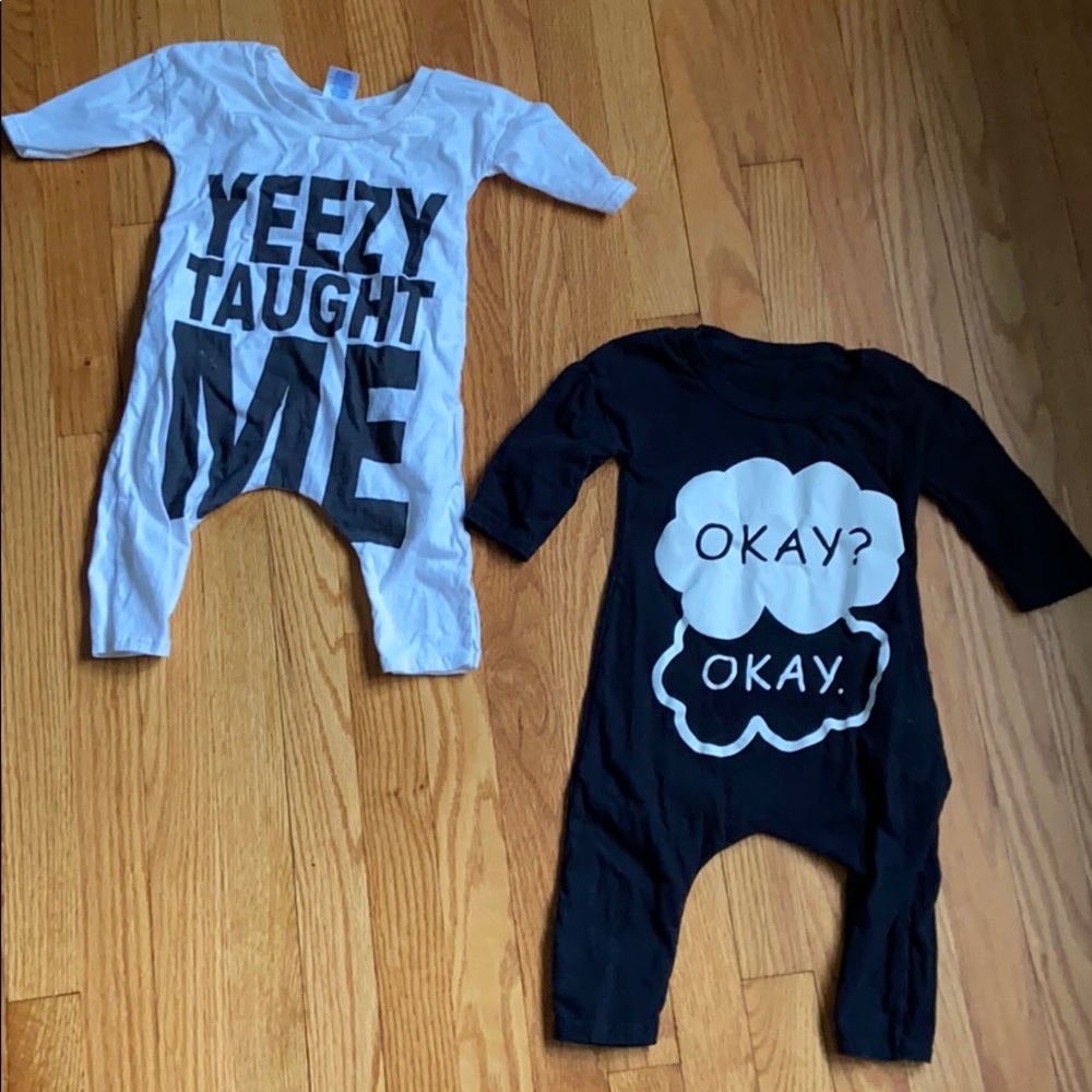Hipster kids tshirt romper set